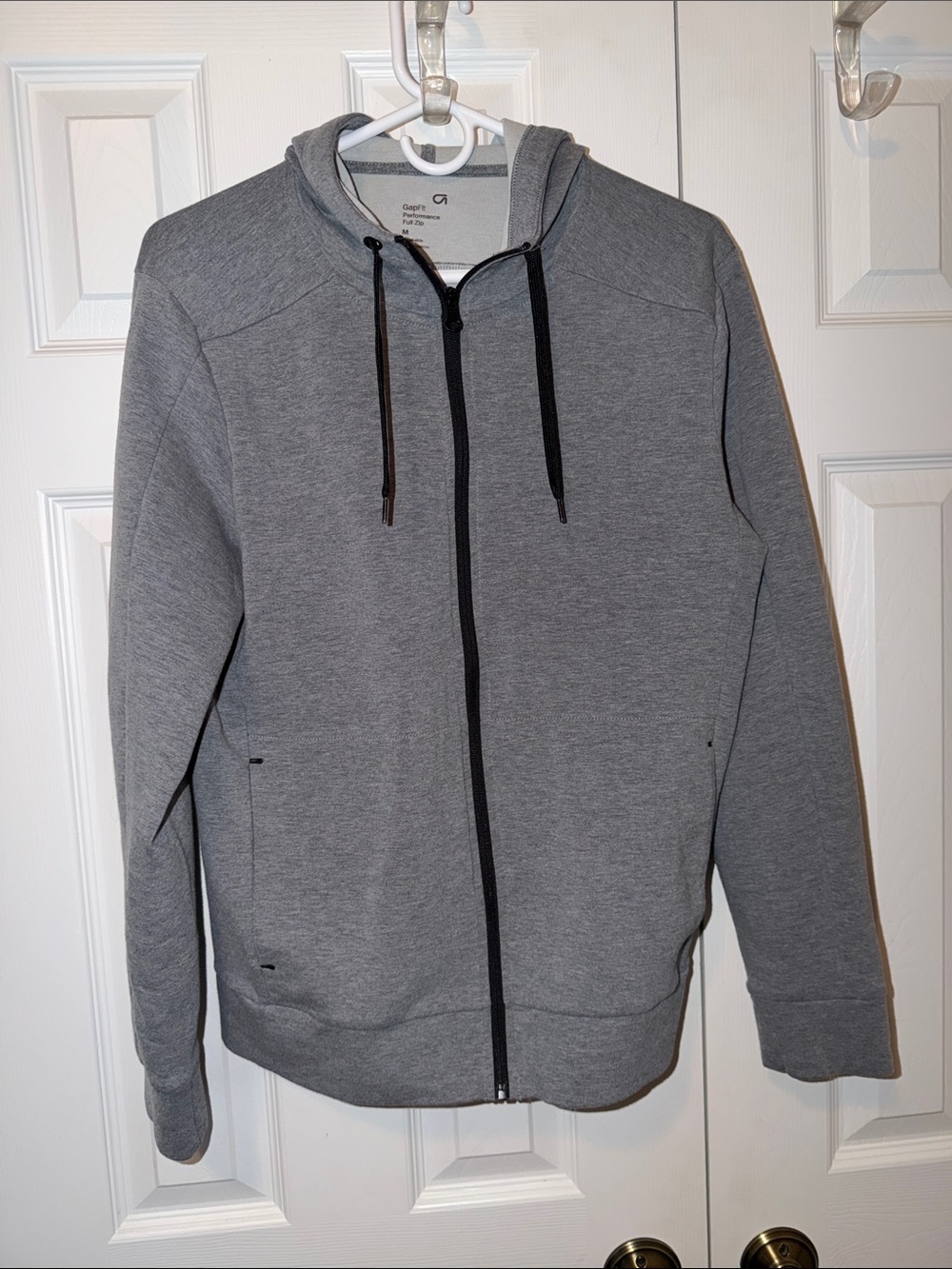 GAP Gray Full-Zip Hoodie with Black Trim